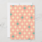 Moderner AtomRetro-Rosa Xmas-Sterne des Mitteljahr Einladung (Rückseite)