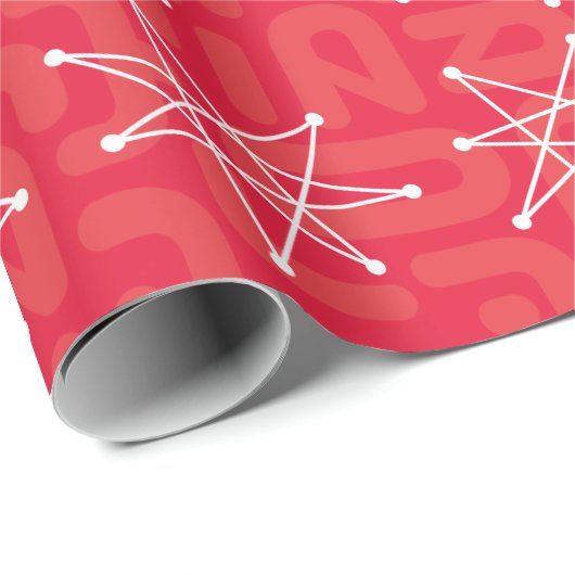 Moderner Atomstar MCM im Mittelalter Geschenkpapier (Rolleneckpunkt)