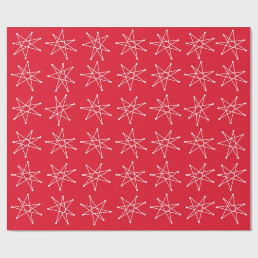 Moderner Atomstar MCM Red Geschenkpapier (Flach)