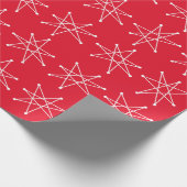 Moderner Atomstar MCM Red Geschenkpapier (Ecke)