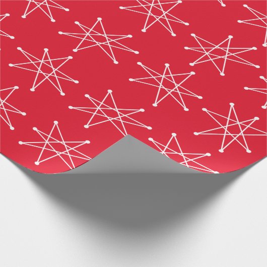 Moderner Atomstar MCM Red Geschenkpapier (Ecke)
