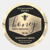 Moderner attraktiver, glänzender Goldbienenhonig Runder Aufkleber (Vorderseite)