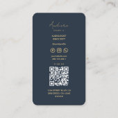 Moderner Audiologe Hörhilfe Dunkelblau Visitenkarte (Rückseite)