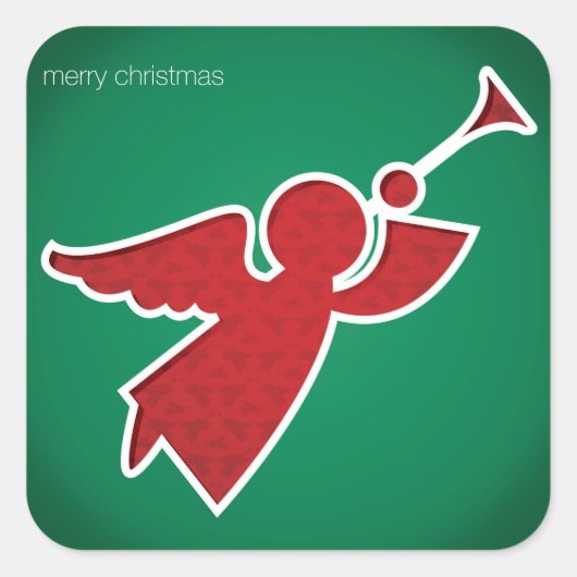 Moderner ausgeschnittener Engel Quadratischer Aufkleber (Vorderseite)