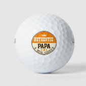Moderner, authentischer Papa-Schwarz-Orange-Text Golfball (Vorderseite)