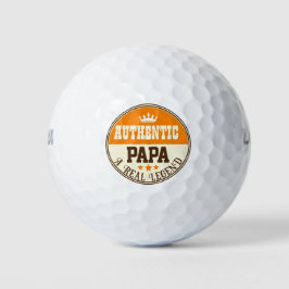 Moderner, authentischer Papa-Schwarz-Orange-Text Golfball