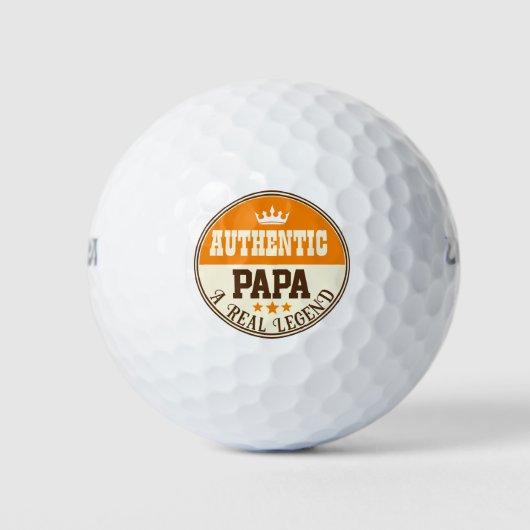 Moderner, authentischer Papa-Schwarz-Orange-Text Golfball (Vorderseite)