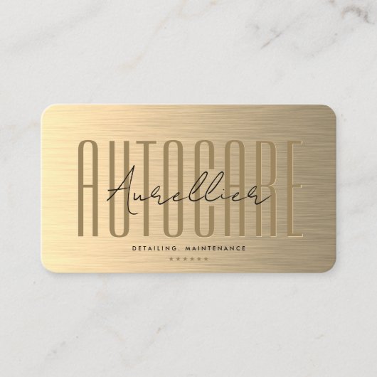 Moderner Auto Care Car Fahrer Elegant Gold Metalli Visitenkarte (Vorderseite)