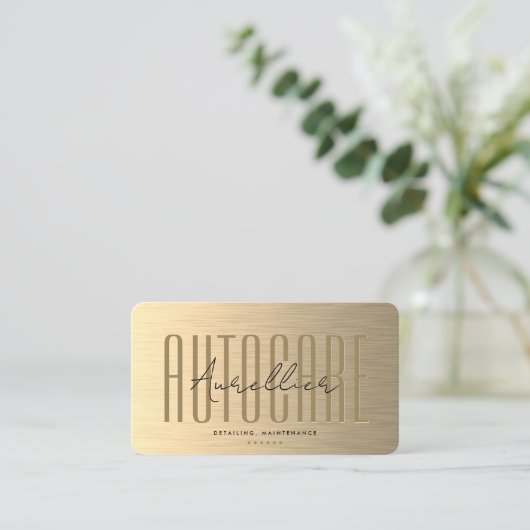 Moderner Auto Care Car Fahrer Elegant Gold Metalli Visitenkarte (Stehend Vorderseite)