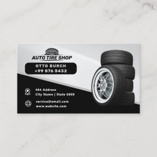 Moderner Auto Tire Shop   Schwarz Visitenkarte