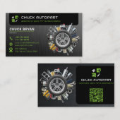 moderner Automobilteil | Schwarz grün Visitenkarte (Vorne/Hinten)