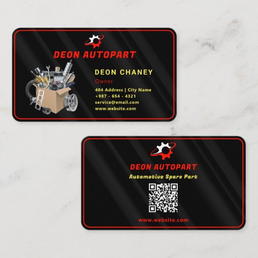 moderner Automobilteil | schwarz Visitenkarte (Vorne/Hinten)