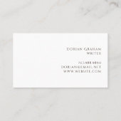 Moderner Autor von Minimalistischen Fotos Visitenkarte (Rückseite)