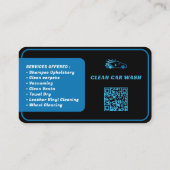 Moderner Autowash | Black Blue Business Card Visitenkarte (Rückseite)
