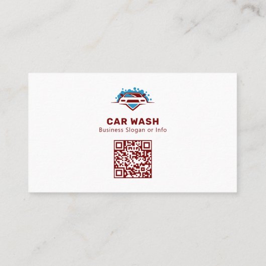 Moderner Autowash | White Maroon Visitenkarte (Rückseite)