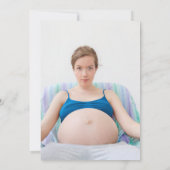 Moderner Baby-Duschspass Bereit für Pop Foto Einladung (Rückseite)