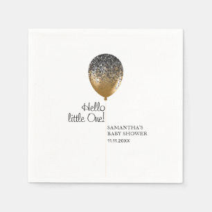 Moderner Baby-Shower Goldener Ballon Serviette