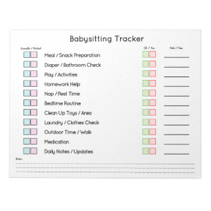 Moderner Babysitter-Terminplaner Aufgabenplaner Notizblock