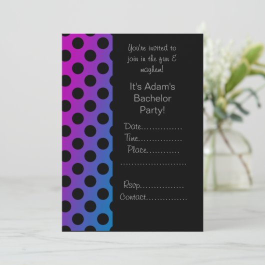 MODERNER BACHELOR PARTY INVITATIONS Spot Einladung (Stehend Vorderseite)