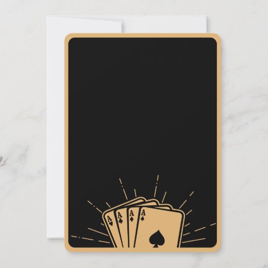 Moderner Bachelor Party Poker Casino Einladung (Rückseite)