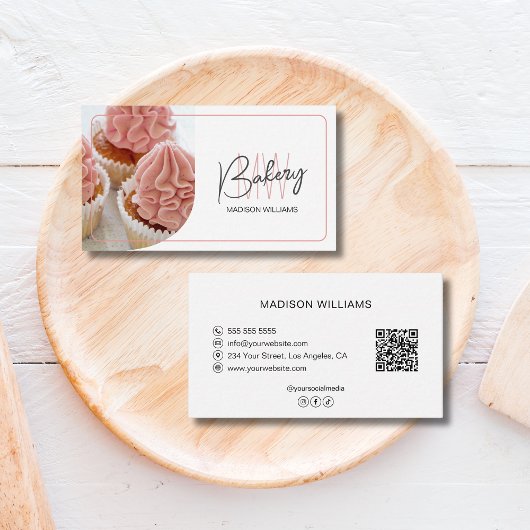 Moderner Bäckerei-QR-Code Visitenkarte