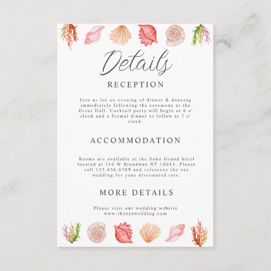 Moderner Badestrand Sommer Beach Begleitkarte (Vorderseite)