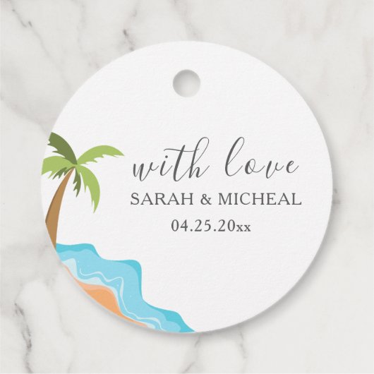 Moderner Badestrand Sommer Beach Geschenkanhänger (Rückseite)