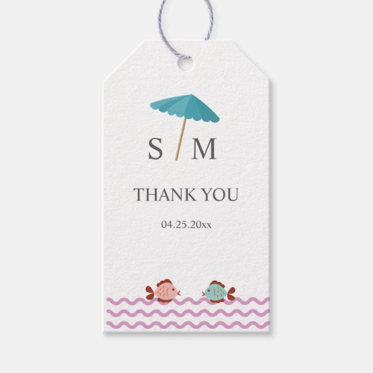 Moderner Badestrand Sommer Beach Geschenkanhänger (Vorderseite)