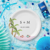 Moderner Badestrand Sommer Beach Pappteller (Party)