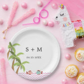 Moderner Badestrand Sommer Beach Pappteller (Party)