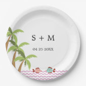 Moderner Badestrand Sommer Beach Pappteller (Vorderseite)