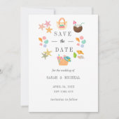 Moderner Badestrand Sommer Beach Save The Date (Vorderseite)