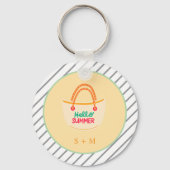 Moderner Badestrand Sommer Beach Schlüsselanhänger (Rückseite)