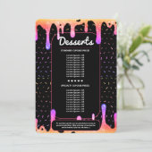 Moderner Baker Caterer Dekorator Tropfen Rainbow B Menükarte (Stehend Vorderseite)