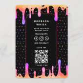 Moderner Baker Caterer Dekorator Tropfen Rainbow B Menükarte (Rückseite)