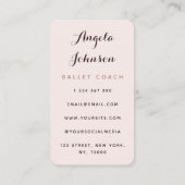 Moderner Ballettlehrer Tanz Vorführung Visitenkarte (Rückseite)