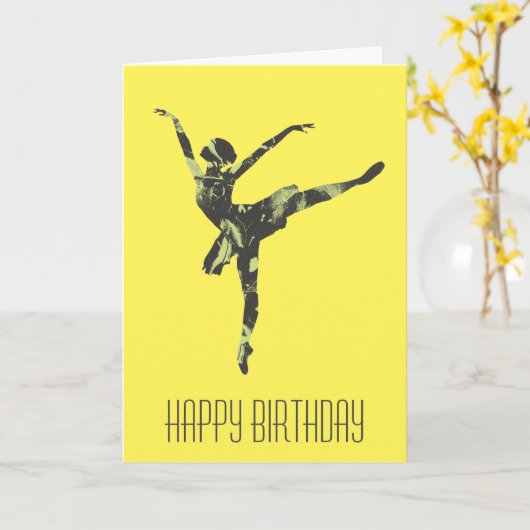 Moderner Balletttänzer, moderner Tanz Karte (Gelbe Blume)