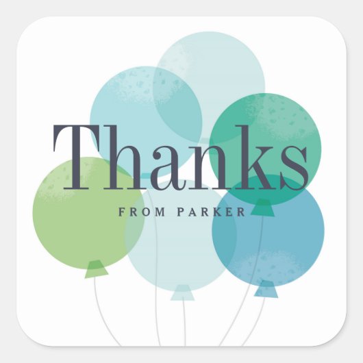 Moderner Ballon-Bunch vielen Dank Quadratischer Aufkleber (Vorderseite)