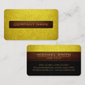 Moderner Bananengelb und schwarzes Leder-Look Visitenkarte (Vorne/Hinten)