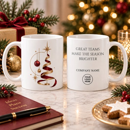 Moderner Bandbaum-Mitarbeiter-Weihnachtsgeschenk Kaffeetasse