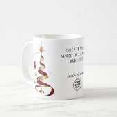 Moderner Bandbaum-Mitarbeiter-Weihnachtsgeschenk Kaffeetasse (Vorderseite Links)