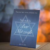 Moderner Bar Mitzvah Blue Star von David Custom Pa Sockelschild