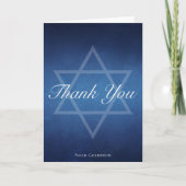 Moderner Bar Mitzvah Blue Star von David Customiza Dankeskarte (Vorderseite)