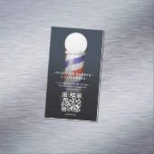 Moderner Barbershaus-Pole Barbershop QR Magnetische Visitenkarte (Beispiel)