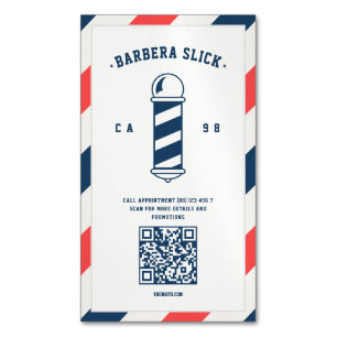 Moderner Barbershop Barber's Pole Barber Magnetische Visitenkarte