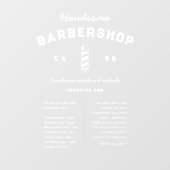 Moderner Barbershop Barber's Pole Hours Service Fensteraufkleber (Blatt)