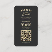 Moderner Barbershop Black Gold Scheren Barber Visitenkarte (Rückseite)