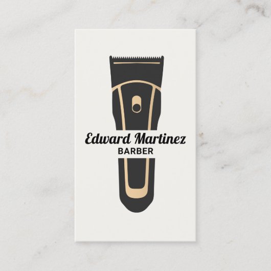 Moderner Barbershop Elektrohaar Clipper Visitenkarte (Vorderseite)