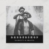 Moderner Barbershop Foto QR Quadratische Visitenkarte (Vorderseite)