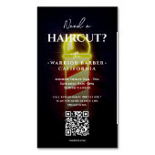 Moderner Barbershop Glow Barber's Pole Barber Open Magnetische Visitenkarte (Vorderseite Vertikal)